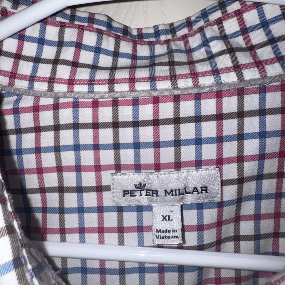 Peter Millar XL Multicolor Check Button Down Shirt - Picture 2 of 6